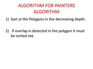 Visible surface detection methods | PPT