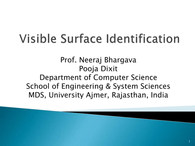 Visible surface identification | PPT