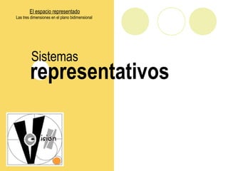 El espacio representado
Las tres dimensiones en el plano bidimensional
representativos
Sistemas
 