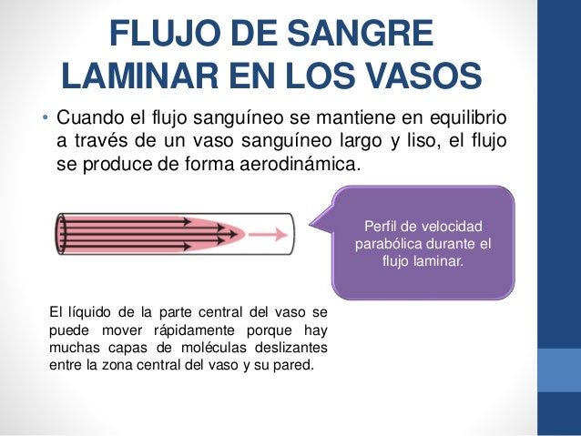 Resultado de imagen para Flujo de sangre laminar en los vasos.