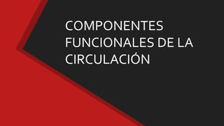 COMPONENTES
FUNCIONALES DE LA
CIRCULACIÓN
 
