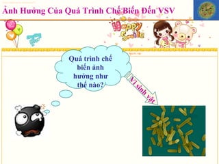 Ảnh Hưởng Của Quá Trình Chế Biến Đến VSV Quá trình chế biến ảnh hưởng như thế nào? Vi sinh vật 