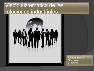 Visión sistemática de las
relaciones industriales

AmablE Blanco
Gonzalez
21295795

 