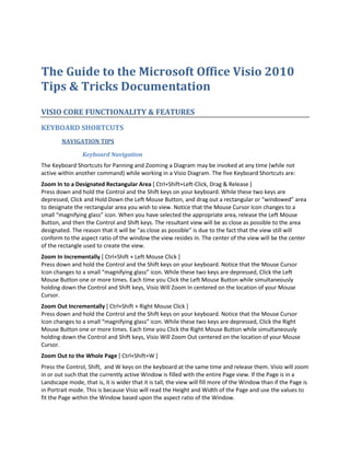 Visio 2010 tips and techniques handouts | PDF