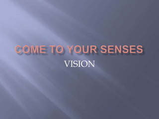 COME TO YOUR SENSES VISION 