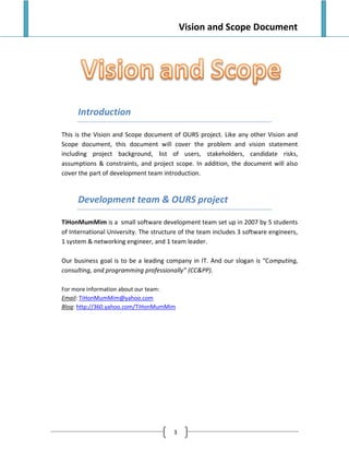 Vision And Scope Document | PPT