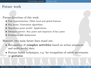 Concluding remarks

Future work

Future work
Future directions of this work:
Pose representation: Other local and global f...