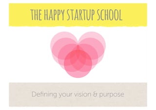 the happy startup school



Deﬁning your vision & purpose
 