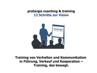 protargis coaching & training 12 Schritte zur Vision Training von Verhalten und Kommunikation  in Führung, Verkauf und Kooperation – Training, das bewegt. 