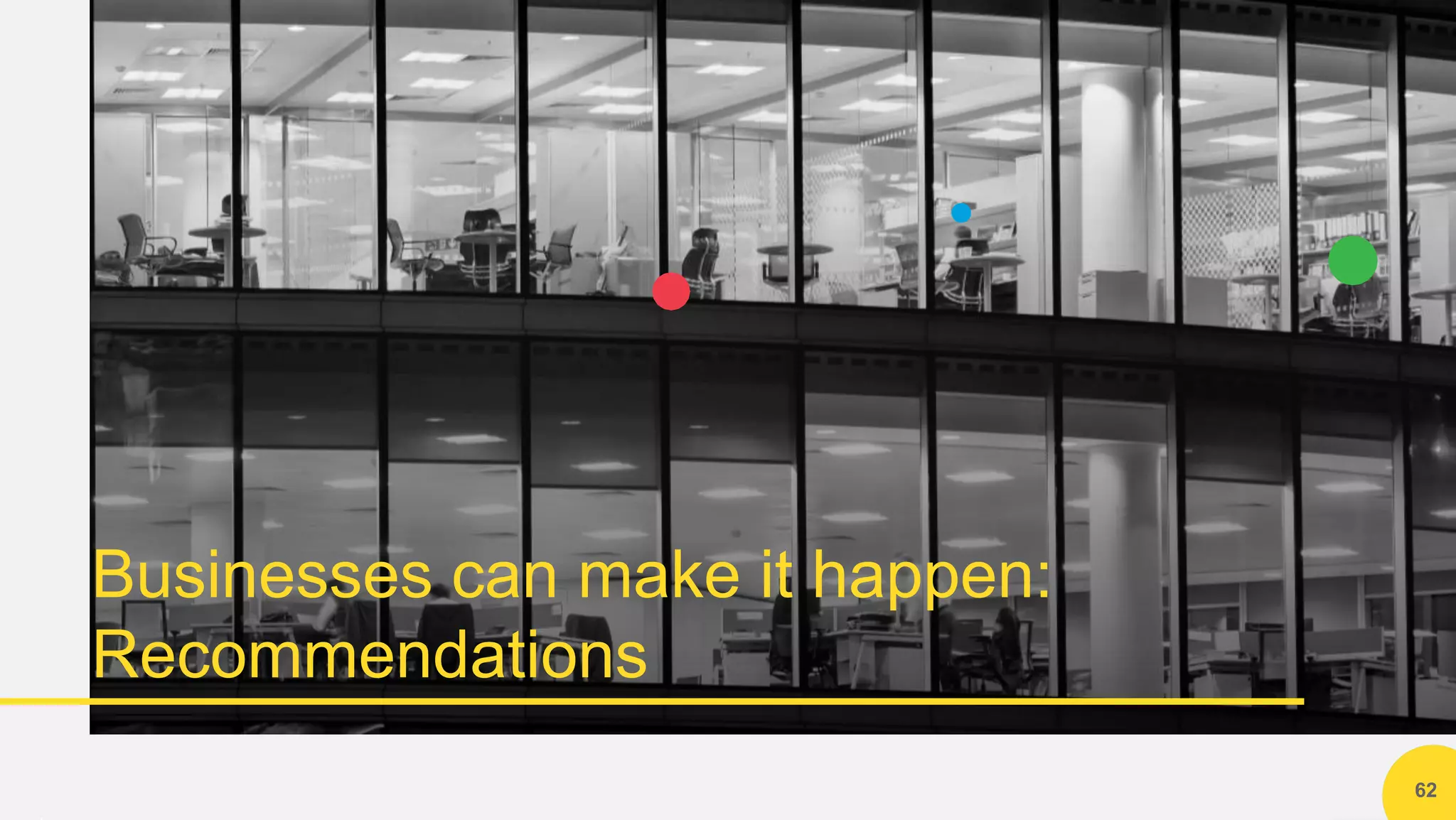 62
Businesses can make it happen:
Recommendations
 