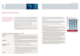 7
                                                                                                                                                                                                                                                                                                                                                                                                        7 Roadmap for Market Development 35 - 36




Roadmap for Market Development
                                                                                                                                                                                                             160
                                                                                                                                                                                                                                 Smart meters
                                                                                                                                                                                                             140




                                                                                                                                                                Cellular-connected home devices (mn units)
To develop the smart home market and          The market for smart home services is at an embryonic stage of development with many                                                                                  The GSMA’s primary calldevices
                                                                                                                                                                                                                                 Security and alarm
                                                                                                                                                                                                                                                    for action to organisations in adjacent industries is to                                                                   Exhibit 16
                                                                                                                                                                                                             120
promote cross-industry collaboration, there   companies working in parallel on new service concept testing, technology development                                                                                  collaborate Home automation systems
                                                                                                                                                                                                                                 on the four areas outlined in Exhibit 15 opposite. These aspects of market                                                                    GSMA Embedded Mobile Programme
                                              and partnering between vertical-sector specialists and communications providers.                                                                               100    development, perceived as critical by mobile operators, will need to take place over the
is a need for a common understanding of                                                                                                                                                                             next 6 to 18 HEM systems
                                                                                                                                                                                                                                  months.
the market opportunity across mobile- and     Much work remains to be done to develop the market opportunity. In order to promote                                                                            80




                                                                                                                                                                                                                                                                                                                                                                                        Mobile Health


                                                                                                                                                                                                                                                                                                                                                                                                               Automotive


                                                                                                                                                                                                                                                                                                                                                                                                                            Utilities


                                                                                                                                                                                                                                                                                                                                                                                                                                        Consumer Electronics
                                              cross-industry collaboration, there is a need for a common understanding of the market                                                                                Representing the interests of mobile operators worldwide, the GSMA is uniquely
adjacent-industry participants.               opportunity across mobile- and adjacent-industry participants. In practice that means:                                                                         60     positioned to support the development of connected services for utilities, healthcare and
                                                                                                                                                                                                                    automotive sectors, and has recently launched an Embedded Mobile Programme (see
                                              n	 the development of a cross-industry lexicon for business- and service-models;                                                                               40
                                                                                                                                                                                                                    Exhibit 16) that aims to address some of the four areas outlined above.
                                              n	 support for key technical enablers aimed at interoperability and scalability;                                                                               20
                                                                                                                                                                                                                    The GSMA’s Embedded Mobile programme has committed to the following market
                                              n	 guidelines to assist non-mobile companies to add connectivity to their devices and services over the
                                                                                                                                                                                                              0     development activities:
                                                 short- and long-term;                                                                                                                                                                  2010                                          2015
                                                                                                                                                                                                                     n	 Raise cross-industry awareness of the emerging smart home service opportunities – this “Vision for
                                              n	 cross-industry service development and testing involving both suppliers and service providers;
                                                                                                                                                                                                                        Smart Home Services” presents a framework to help develop a cross-industry lexicon and raise the level
                                              n	 management of key messages to consumers and regulators about the benefits and inherent safeguards                                                                      of collaboration among organizations from different market segments.
                                                                                                                                                                                                                   Automotive                   Health                 Utilities          Consumer Electronics
                                                 associated with new smart service concepts.
                                                                                                                                                                                                                     n	 Specify gateway requirements ideally leading to the design of an interoperable technical architecture
                                                                                                                                                                                                                        that accommodates the connectivity capabilities of different wide- and home-area wireless technologies
                                                                                                                                                                                                                                                                                                                                                                                                        Market Enablers
                                                                                                                                                                                                                                                        Certification
                                                                                                                                                                                                                        as well as the information handling needs of different industry-specific providers
                                                                                                                                                                                                                     n	 Implementation guidelines – theProvisioningpublished and maintains a set of module design guidelines
                                                                                                                                                                                                                                                               i i i
                                                                                                                                                                                                                                                           GSMA has
Exhibit 15 Smart Home Market Development: Proposed Actions for the next 6-18 months                                                                                                                                     which are intended to help Guideline (Revision 2)consider the different issues related to embedded
                                                                                                                                                                                                                                                      device manufacturers
                                                                                                                                                                                                                                                        id li        i i
                                                                                                                                                                                                                        connectivity. To address longer-term design decisions, the GSMA will be publishing a Technology
                                                                                                                                                                                                                                                              Policy
                                                                                                                                                                                                                                                                 l
Area for action                               Proposed actions                                                                                                                                                          Road-map outlining the long term intentions and capabilities of mobile network technologies. This
                                                                                                                                                                                                                        is particularly important Roaming, Fraud andprovide long service-life devices or which are reliant on
                                                                                                                                                                                                                                                  for companies that Security
Regulatory                                    Discussions between main regulatory bodies in different sectors need to take place, to uncover major
                                                                                                                                                                                                                        advanced capabilities associated with newer generations of mobile networks.
                                              barriers to the growth of smart home services. Utilities and healthcare are two strictly-regulated sectors that
	
                                              can benefit from such discussions with the communications industry, in order to create opportunity for such                                                            n	 Industry representation in regulatory and standards bodies – the GSMA participates in several
	
                                              services as elderly care and assisted living. An initial dialog has started taking place between the FDA and                                                              standardization bodies, such as CEN-CENELEC-ETSI’s Smart Grid Co-Ordination Group to contribute to the
	
                                              FCC in the US, for example.                                                                                                                                               development of new smart grid standards, to learn about new market developments,Party to disseminate
                                                                                                                                                                                                                        Home                                                      Back-end            Third and
	
                                                                                                                                                                                                                        new information amongst its members and to represent the interests of the mobile industry.
                                                                                                                                                                                                                     Environment                                                Environment             Service
Standardisation                               Relevant standards from adjacent industries need to be reviewed and gaps established. For example, work                                                                                                                                                 Providers
                                              on the smart grid standards, which has been launched by CEN-CENELEC-ETSI in Europe (conducted by the                                                                   n	 Industry promotion – the GSMA participates in international exhibitions to present the results of
	
                                              Smart Grid Coordination Group) needs to take into consideration the requirements of healthcare industry.                                                                  its market research and relay key messages about the market potential for smart home services. In
	
                                                                                                                                                                                                                        addition to these in-person activities, the GSMA also hosts research webinars and maintains several
                                              Interoperability and security need to be prioritised in all such discussions.
                                                                                                                                                                                                                        web portals dedicated to the consumer electronics, health and utilities sectors.
                                                                                                                                                                                                                                                Wide Area Connectivity                                                                                                   1.2
Market research and business                  A number of market development initiatives need to take place, for example:
model analysis                                -	 Launch of market research projects to test new business, operational and technical concepts for the
                                                                                                                                                                                                                                                                                                                                                                         1.0
	                                                smart home;




                                                                                                                                                                                                                                                                                                                              Total number of devices (bn units), 2016
                                                                                                                                                                                                                                                                                                                                                                                                                            OTT and VOD
	                                             -	 Joint development of smart home business models and value propositions for the mass market, with                                                                                                                                                                                                                        0.8
	                                                market studies and proofs of concept. These would improve consumer awareness of smart home services
                                                 and industry understanding of the main drivers behind the mass market adoption of these services.                                                                                       Enabling Service Features
                                                                                                                                                                                                                                                                                                                                                                         0.6
                                              -	 Joint development of social media strategies to educate householders about smart meters and assuage
                                                                                                                                                                                                                                                                                                                                                                                        Home medical monitoring                                                 Smart Mete
                                                 concerns around the installations of smart meters and smart home systems.
                                                                                                                                                                                                                                                                                                                                                                         0.4
Technology                                    Work on interoperability of smart home devices, for example, HEM interop events, needs to be ramped up,
                                              to achieve large scale for the smart home services.                                                                                                                                                                                                                                                                                                              O
                                                                                                                                                                                                                                                                                                                                                                                                               Online game sales
                                                                                                                                                                                                              M2M Service Revenue Forecast ($000s)                       Networks               SE Services                                                              0.2
                                                                                                                                                                                                                                                                                                                                                                                                                                                               Home Automa

                                                                                                                                                                                                                                                         10000                                                                                                                                                 H
                                                                                                                                                                                                                                                                                                                                                                                                               Home Security
                                                                                                                                                                                                                                           Service                                                                                                                       0
 