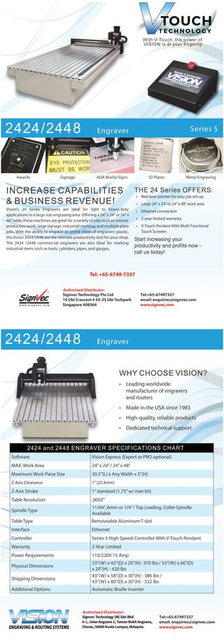 Vision 2424 S5 Engraver Machine | PDF