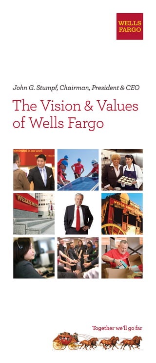 John G. Stumpf, Chairman, President & CEO

The Vision & Values
of Wells Fargo
 