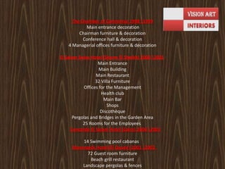 From first meeting to Grand Opening we're with you every step of the way.No matter how simple or complex the project, we will work closely and enthusiastically with you to achieve success. We bring all members of the resource team to the table including architects, engineers, contractors and sub-trades, equipment suppliers, graphic designers, advertising firms and publicists. (We can even coordinate financial planning, menu development and risk assessment!) Although the players and the steps may vary, our objectives remain the same: creating themes to realize dreams, and giving you a strong competitive edge.Budget considerations are always paramount, and services are always discussed prior to job commencement, outlining responsibilities, mandates, restrictions, and schedules. Our design fees are a small part of your overall investment, but the design package is a large part of your overall success. 