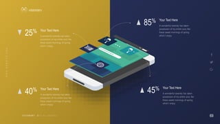 69
V I S I O N A R Y 69
V I S I O N A R Y
85% Your Text Here
A wonderful serenity has taken
possession of my entire soul, like
these sweet mornings of spring
which I enjoy
45% Your Text Here
A wonderful serenity has taken
possession of my entire soul, like
these sweet mornings of spring
which I enjoy
25% Your Text Here
A wonderful serenity has taken
possession of my entire soul, like
these sweet mornings of spring
which I enjoy
40% Your Text Here
A wonderful serenity has taken
possession of my entire soul, like
these sweet mornings of spring
which I enjoy
 