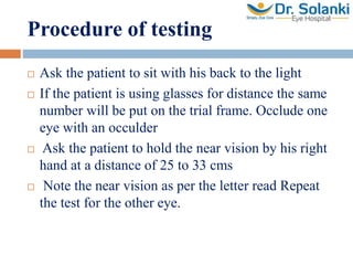 Vision Testing Procedure Vision assesment | PPTX