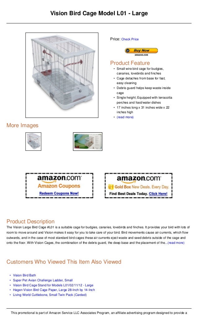 Vision bird cage model l01 large