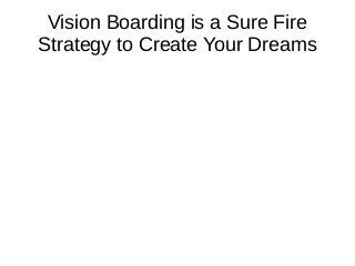 Vision Boarding is a Sure Fire
Strategy to Create Your Dreams
 