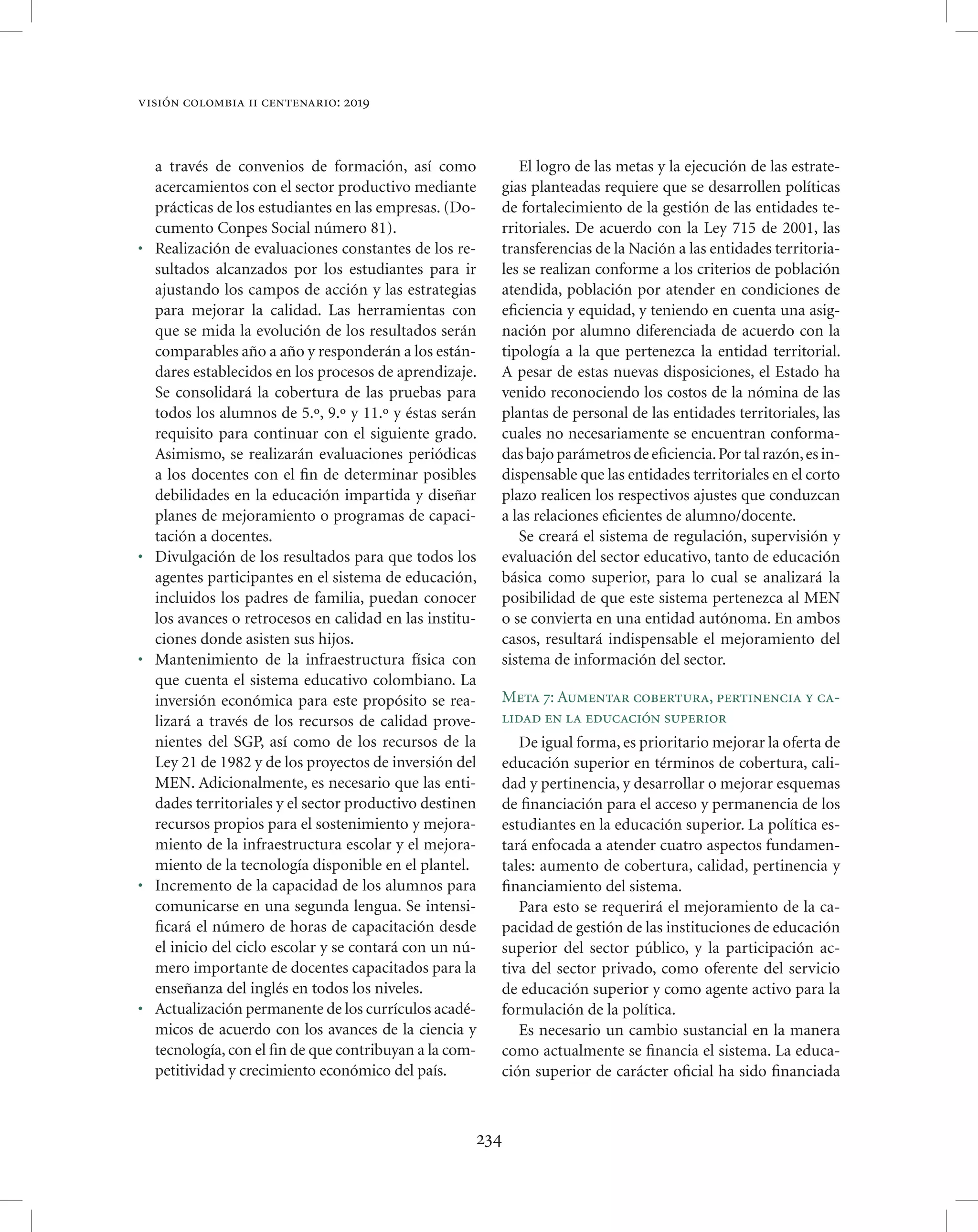 Vision colombia 2019