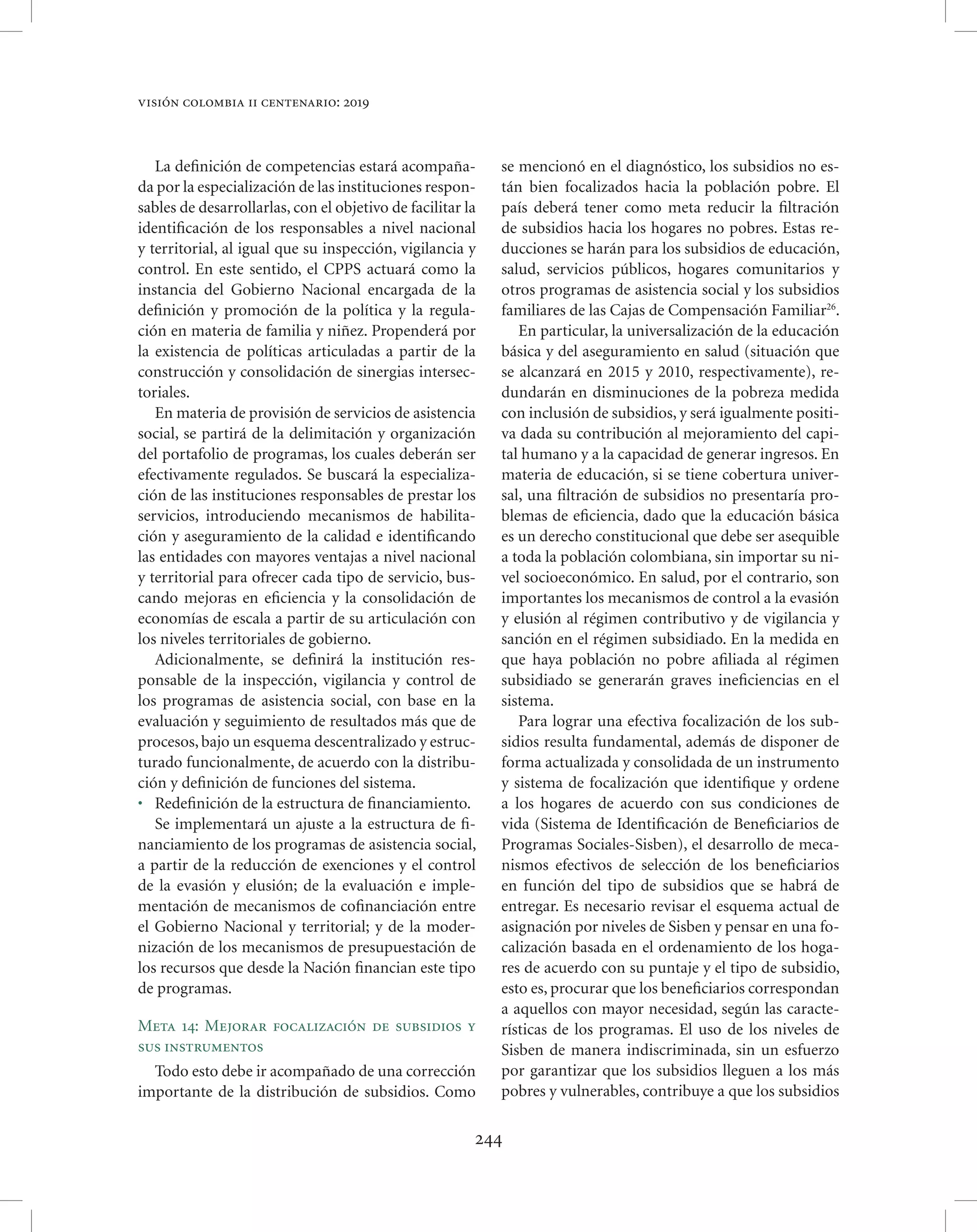 Vision colombia 2019