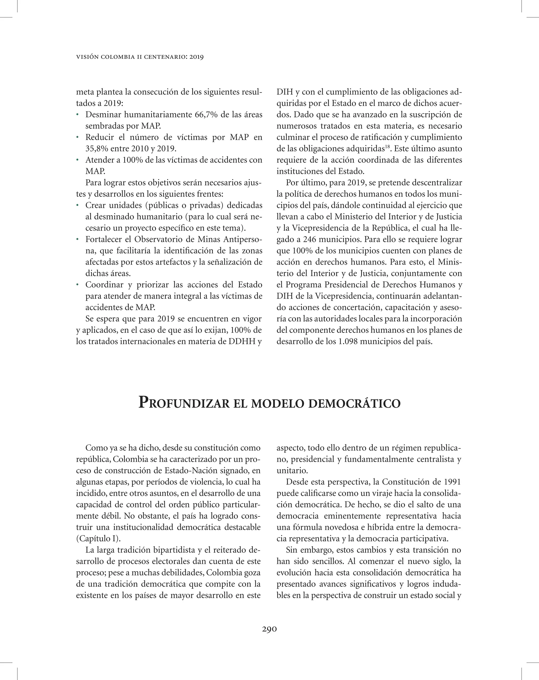 Vision colombia 2019