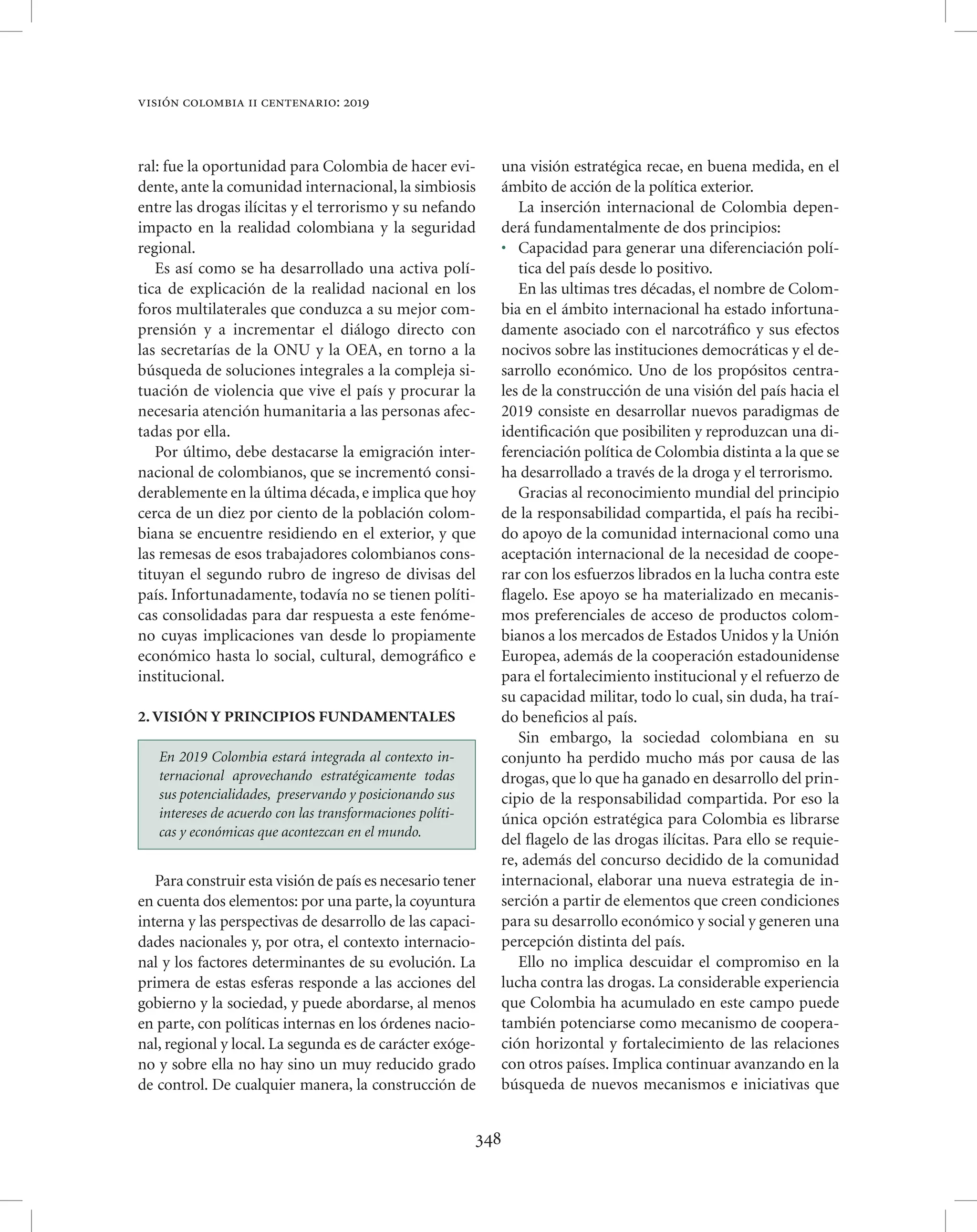 Vision colombia 2019