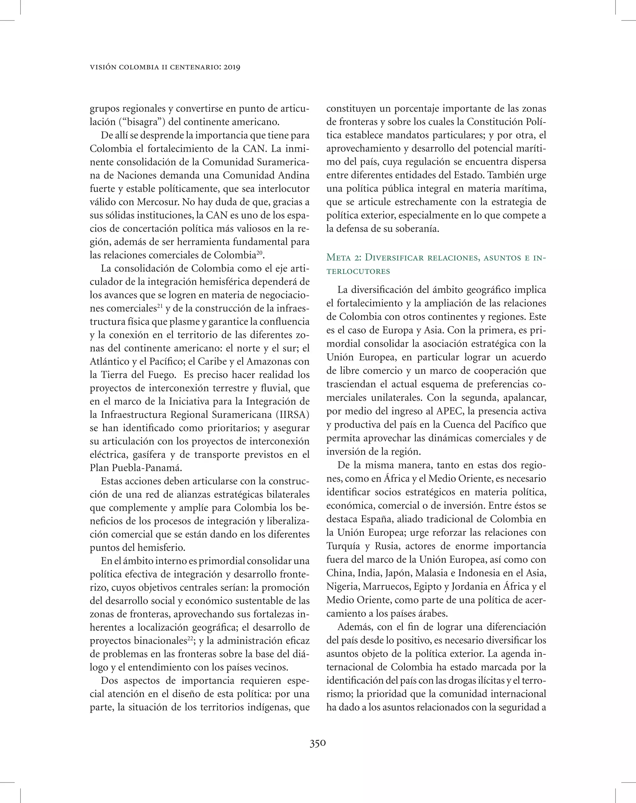 Vision colombia 2019