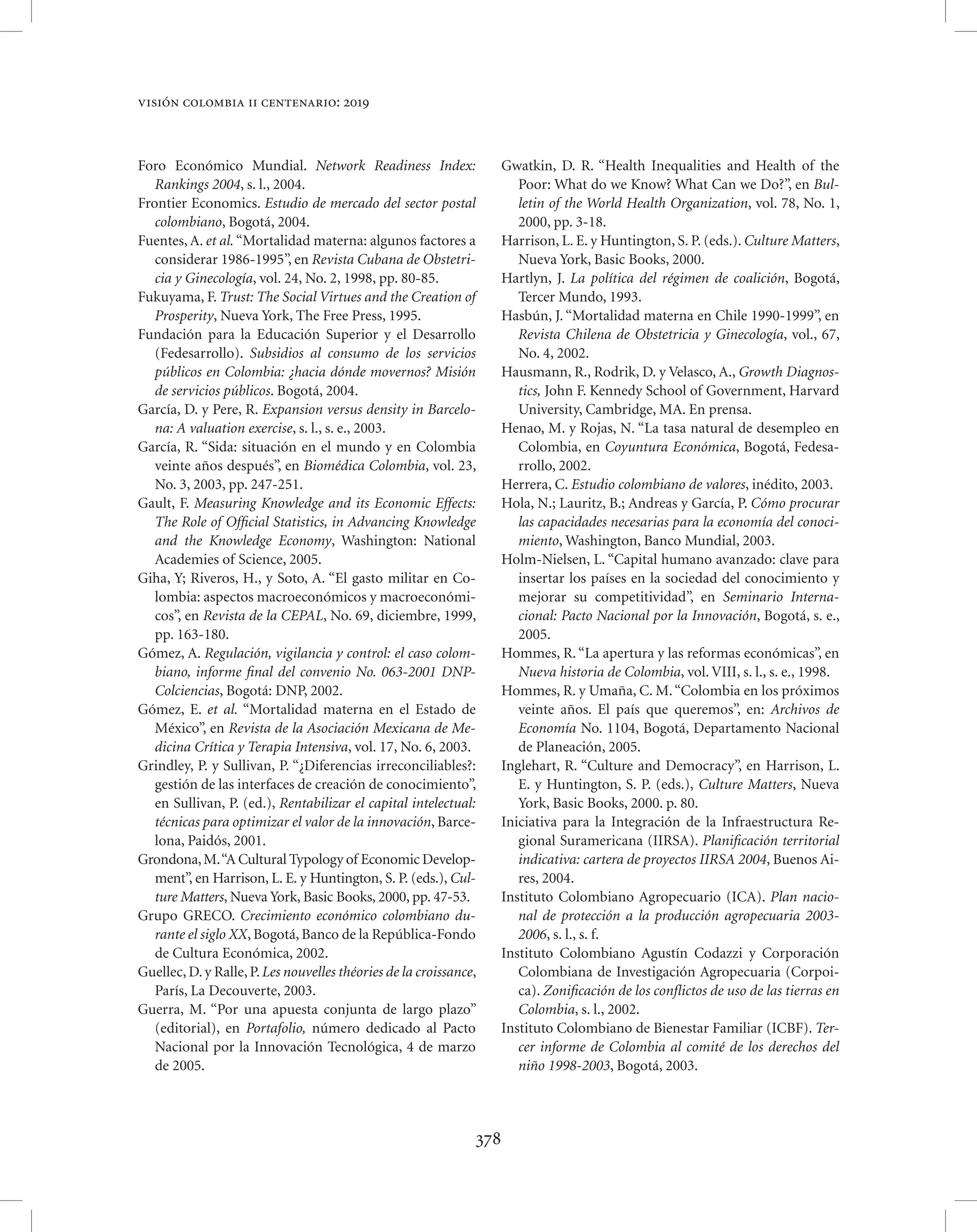 Vision colombia 2019