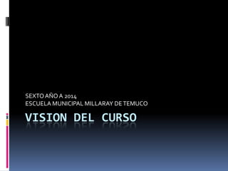 VISION DEL CURSO
SEXTOAÑOA 2014
ESCUELA MUNICIPAL MILLARAY DETEMUCO
 