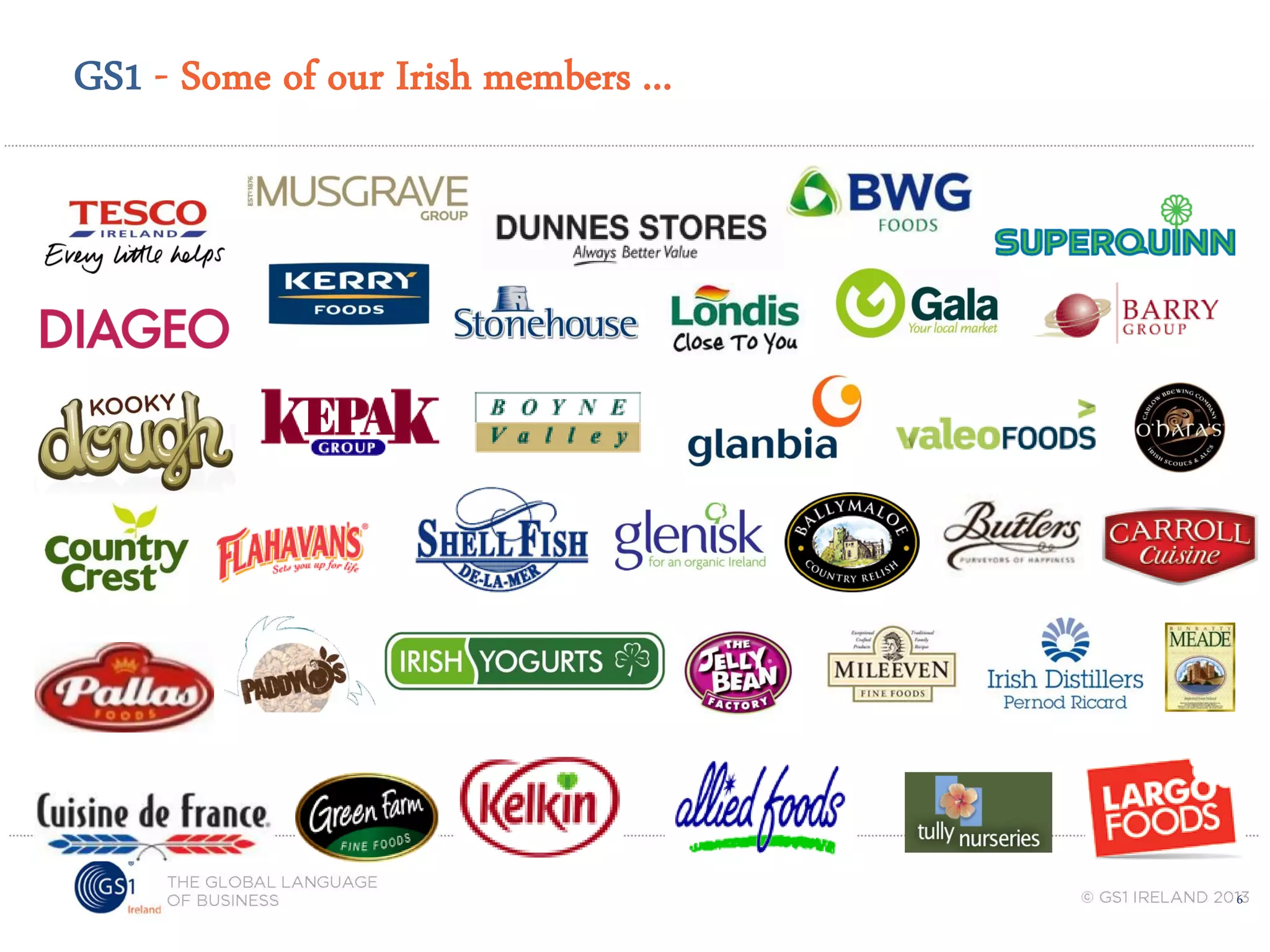 GS1 - Some of our Irish members ...

6

 