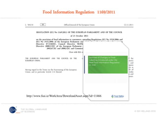 Food Information Regulation 1169/2011

 