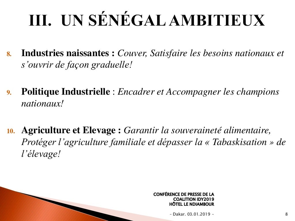 VISION PROGRAMMATIQUE 1 3 15 45 DE LA COALITION IDY2019