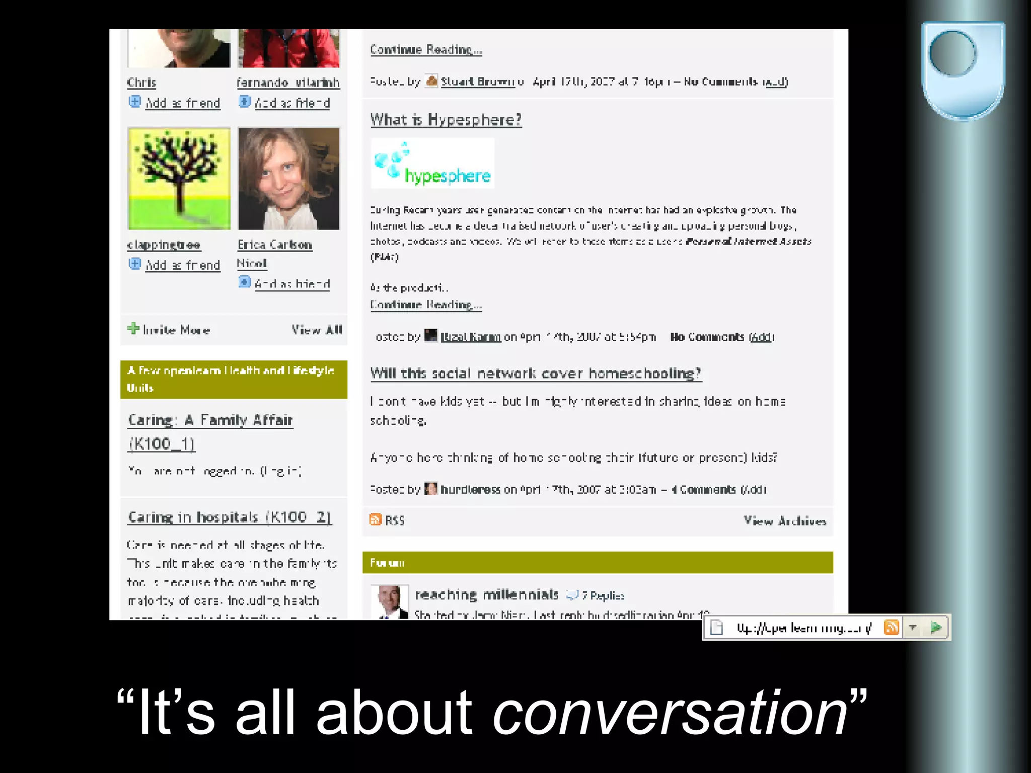 “ It’s all about conversation ”