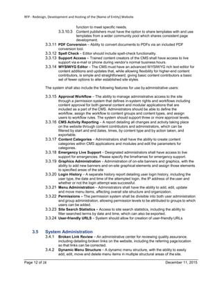 Example RFP Template for Website Design-Development-Hosting for Local ...