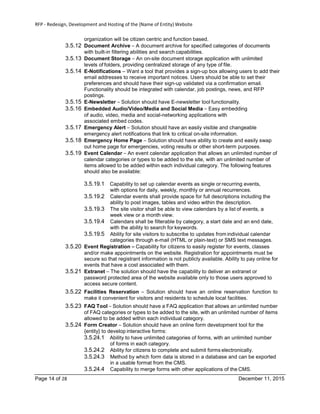 Example RFP Template for Website Design-Development-Hosting for Local ...
