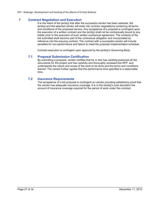 Example RFP Template for Website Design-Development-Hosting for Local ...
