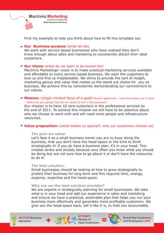 Vision mission and values Template | PDF