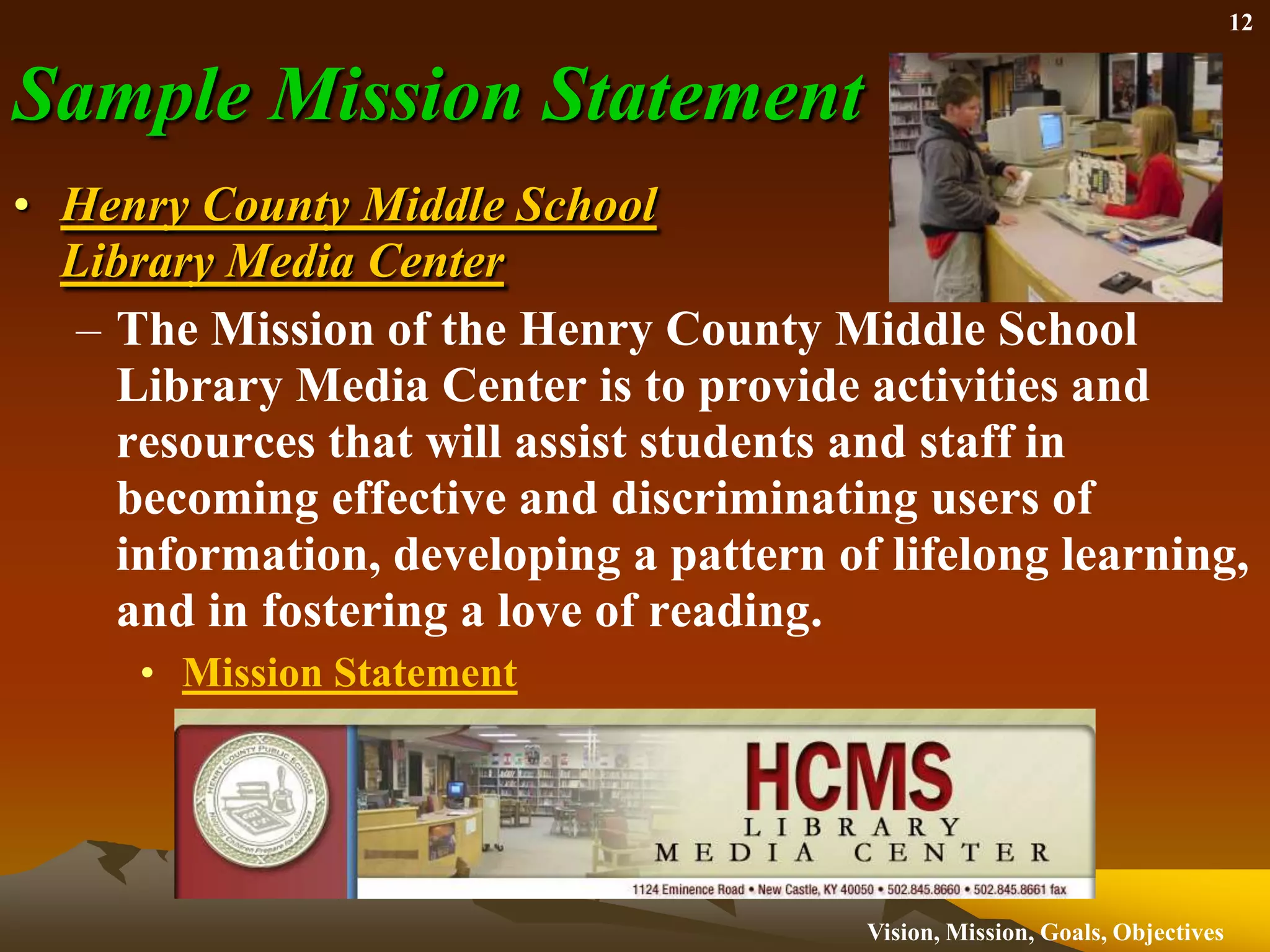 Mission according to AASL?Mission of the School Library Media ProgramThe mission of the library media program is to ensure that students and staff are effective users of ideas and information. The school library media specialist (SLMS) empowers students to be critical thinkers, enthusiastic readers, skillful researchers, and ethical users of information . . . 