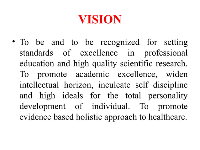 VISION, MISSION, OBJECTIVES.nursing ,anagement | PPTX