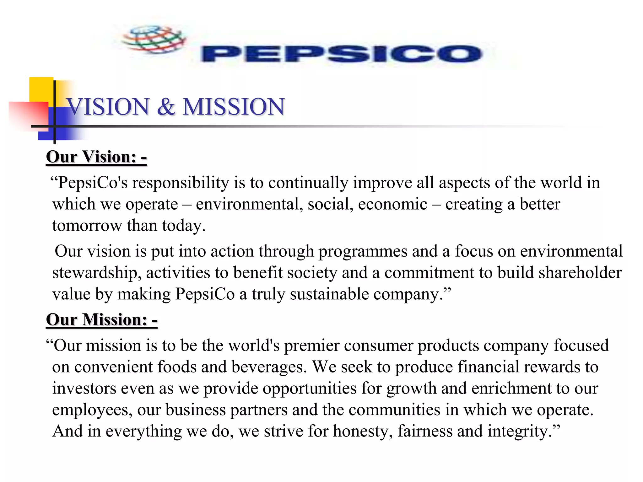 Vision & mission statements of selected fmcg organizations | PPT