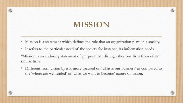 Vision misssion goals and objectives | PPTX