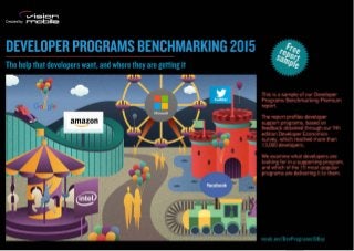 Developer Programs Benchmarking 2015 | © VisionMobile 2015 | All rights reserved | Report sample
Get in touch or purchase the full report at: http://vmob.me/DevPrograms15 1
 