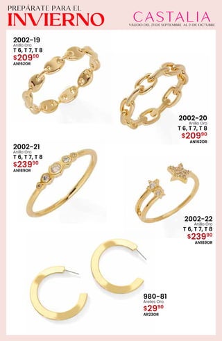 2002-19
Anillo Oro
T 6, T 7, T 8
$20990
AN162OR
2002-20
Anillo Oro
T 6, T 7, T 8
$20990
AN162OR
2002-21
Anillo Oro
T 6, T 7, T 8
$23990
AN189OR
2002-22
Anillo Oro
T 6, T 7, T 8
$23990
AN189OR
980-81
Aretes Oro
$2990
AR23OR
 