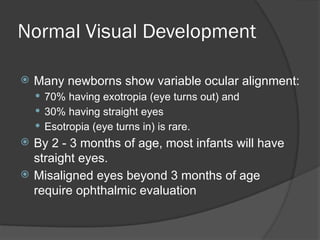 Normal Visual Development Chart Vision Screening of Infants and Children Riyad Banayot.pptx