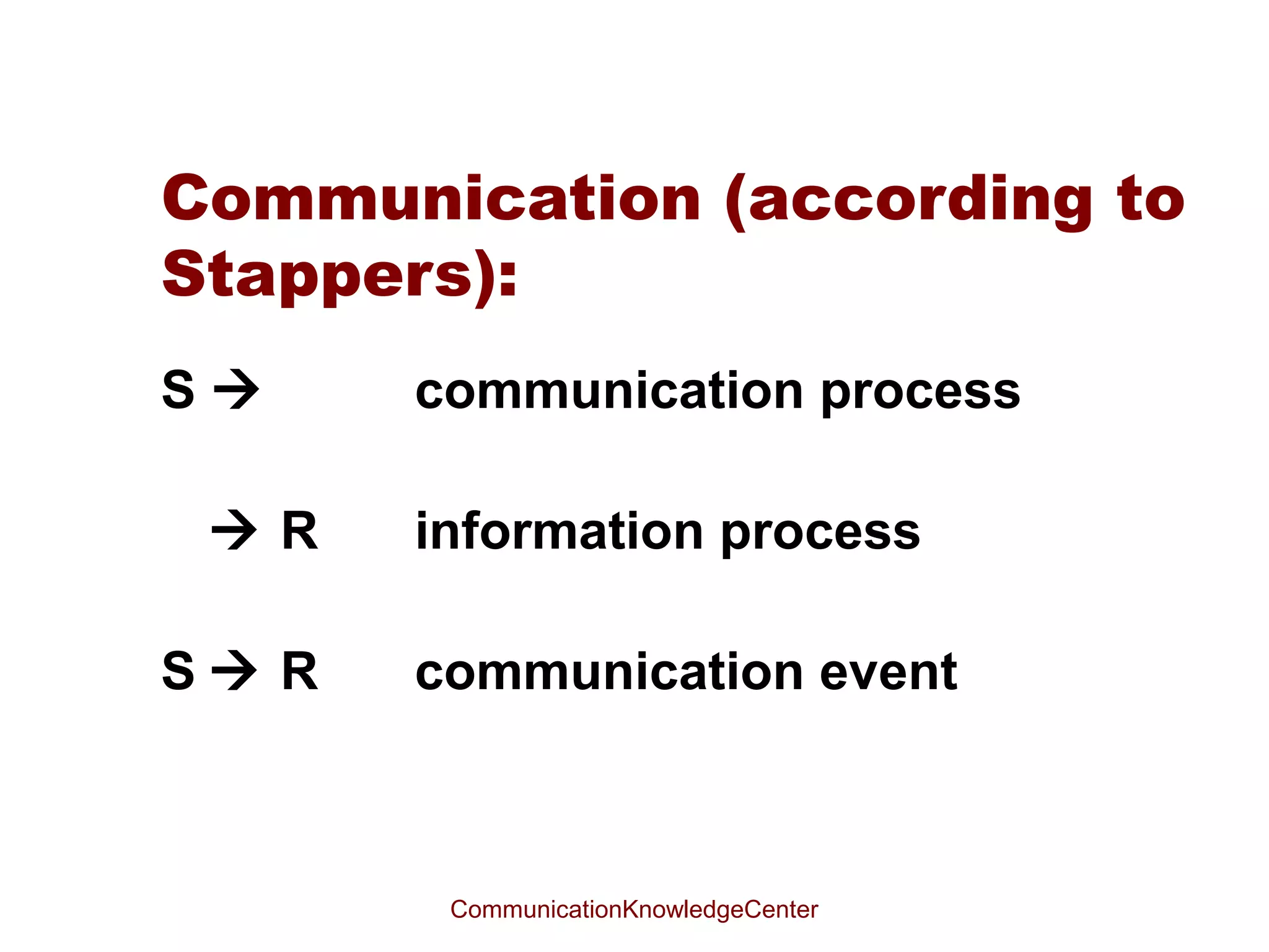 Make love, not war…

S




R



S  R ; A  B
           CommunicationKnowledgeCenter
 