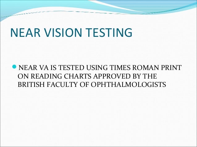 Faculty Of Ophthalmologists Near Vision Chart
