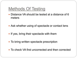 Job Specific Vision Testing Vision standards for various occupation | PPT