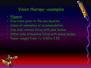 Minus Vision Examples Vision therapy arya | PPT