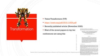 Transforming deep into transformers – a computer vision approach | PDF