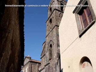 Immediatamente si comincia a vedere il complesso monastico del Duomo  